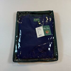 Alan Paine Haddington 100% Cashmere V-Neck Sweater Blue Size 50 NWT $395